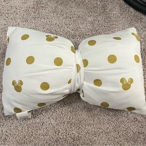 {Disney} gold Polka dot Minnie Mouse bow shaped pillow